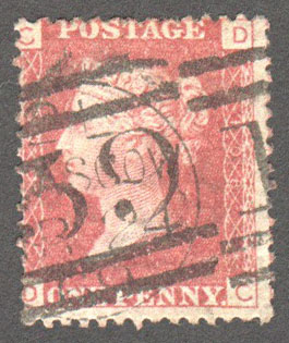 Great Britain Scott 33 Used Plate 108 - DC - Click Image to Close